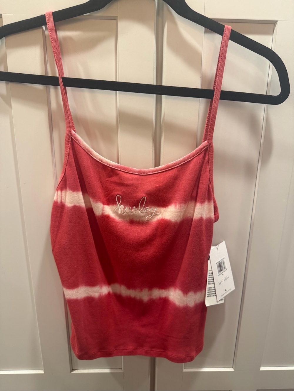 NWT-size Med Hurley Pink/red Tie-Dye Spaghetti Strap Tank